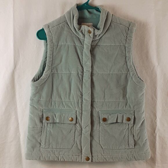 Charter Club Womens Medium Corduroy Quilted Vest Zippered Thick & Warm Puffer - Picture 1 of 16